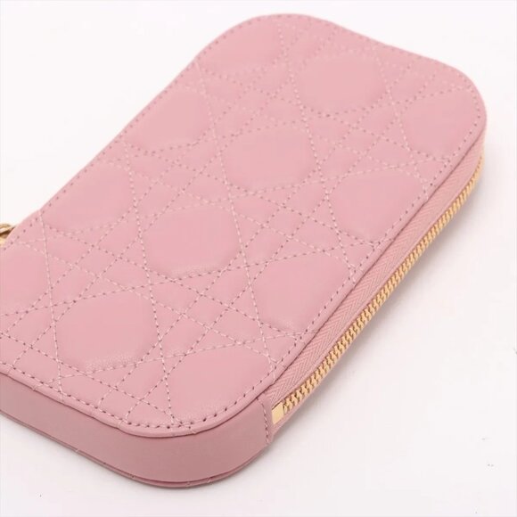 Christian Dior Cannage Phone Holder Leather 2-Way Shoulder Bag – Pink - Picture 3 of 9